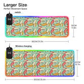 Colorful Banana Wireless Charging Mouse Pad for Mobile Phone Extra Large Gaming Mousepad with 13 Lighting Modes Computer Mat for Office Home Gaming MacBook PC Laptop Desk